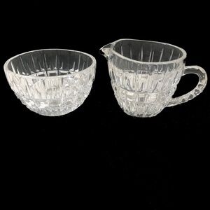 Vintage Cut Crystal Cream & Sugar Set